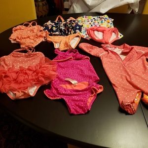 Toddler Girl Swimsuits - 6 Items-18 Mos-worn 1x